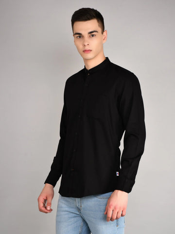 Black Printed Regular Fit Shirt TIM PARIS
