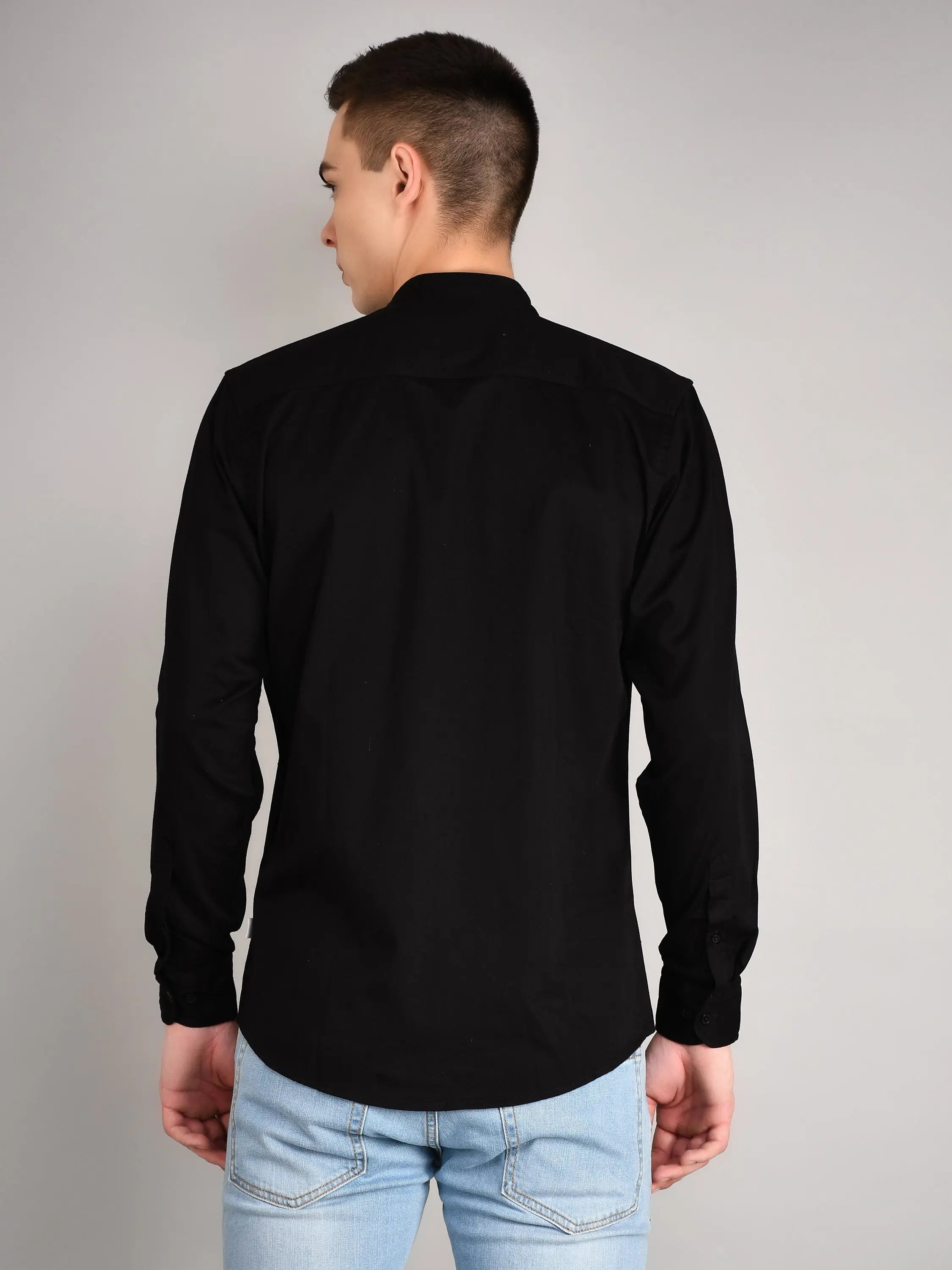 Black Printed Regular Fit Shirt TIM PARIS