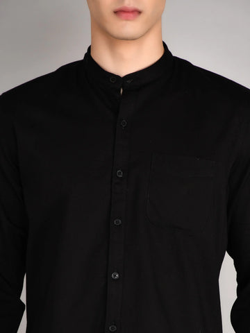 Black Printed Regular Fit Shirt TIM PARIS