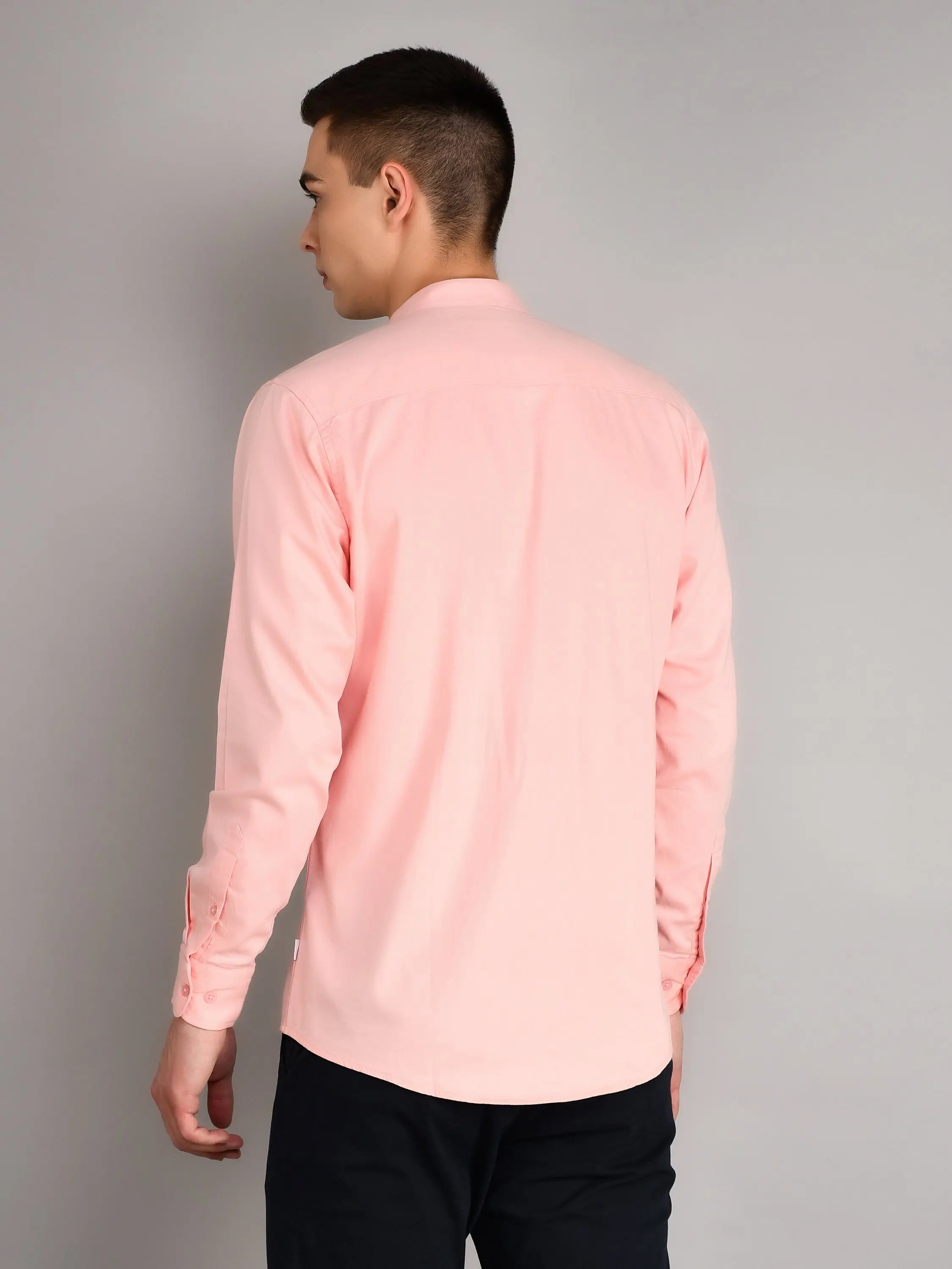 Peach Printed Regular Fit Shirt TIM PARIS