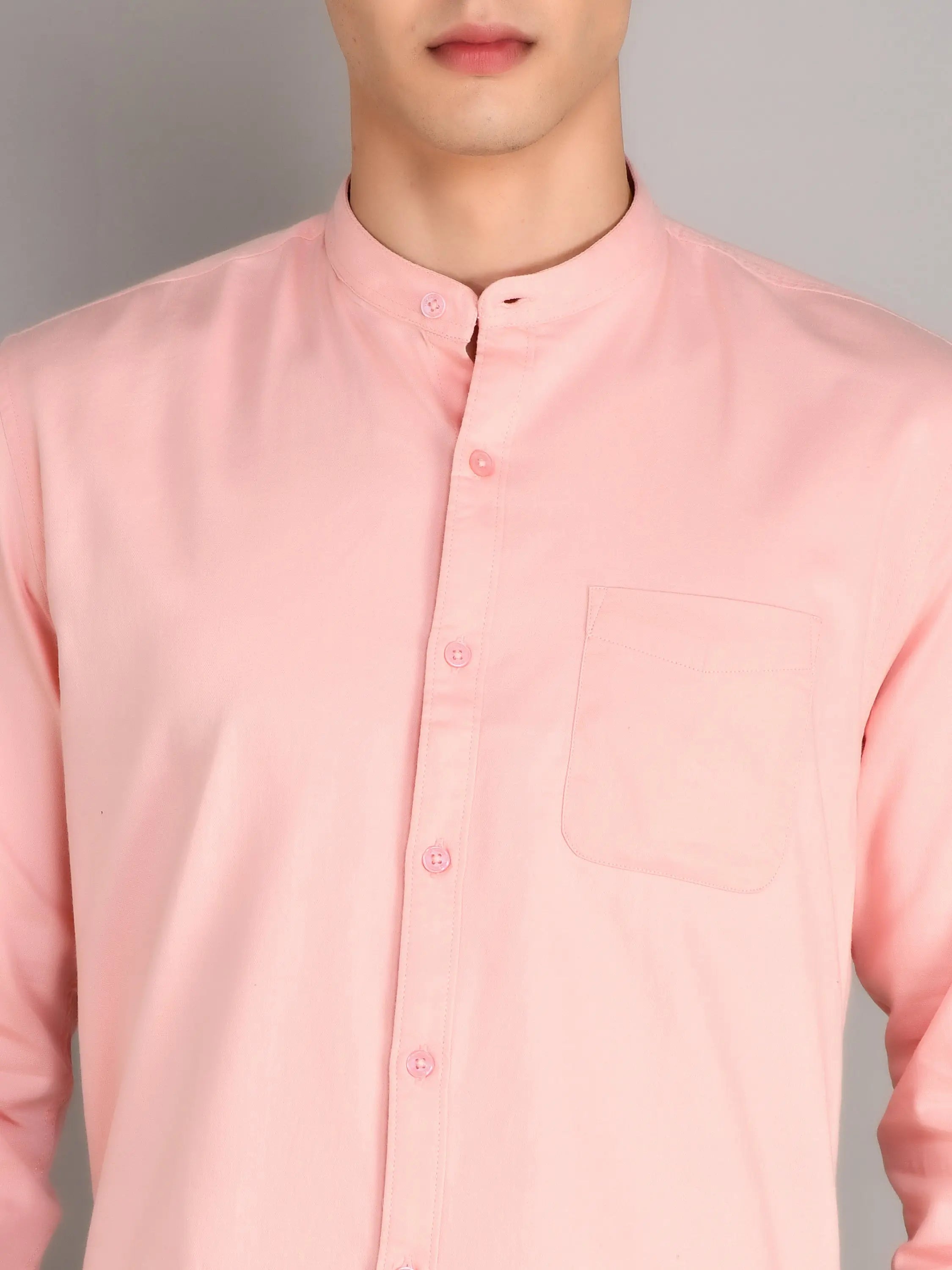 Peach Printed Regular Fit Shirt TIM PARIS