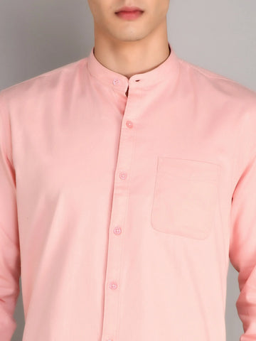 Peach Printed Regular Fit Shirt TIM PARIS