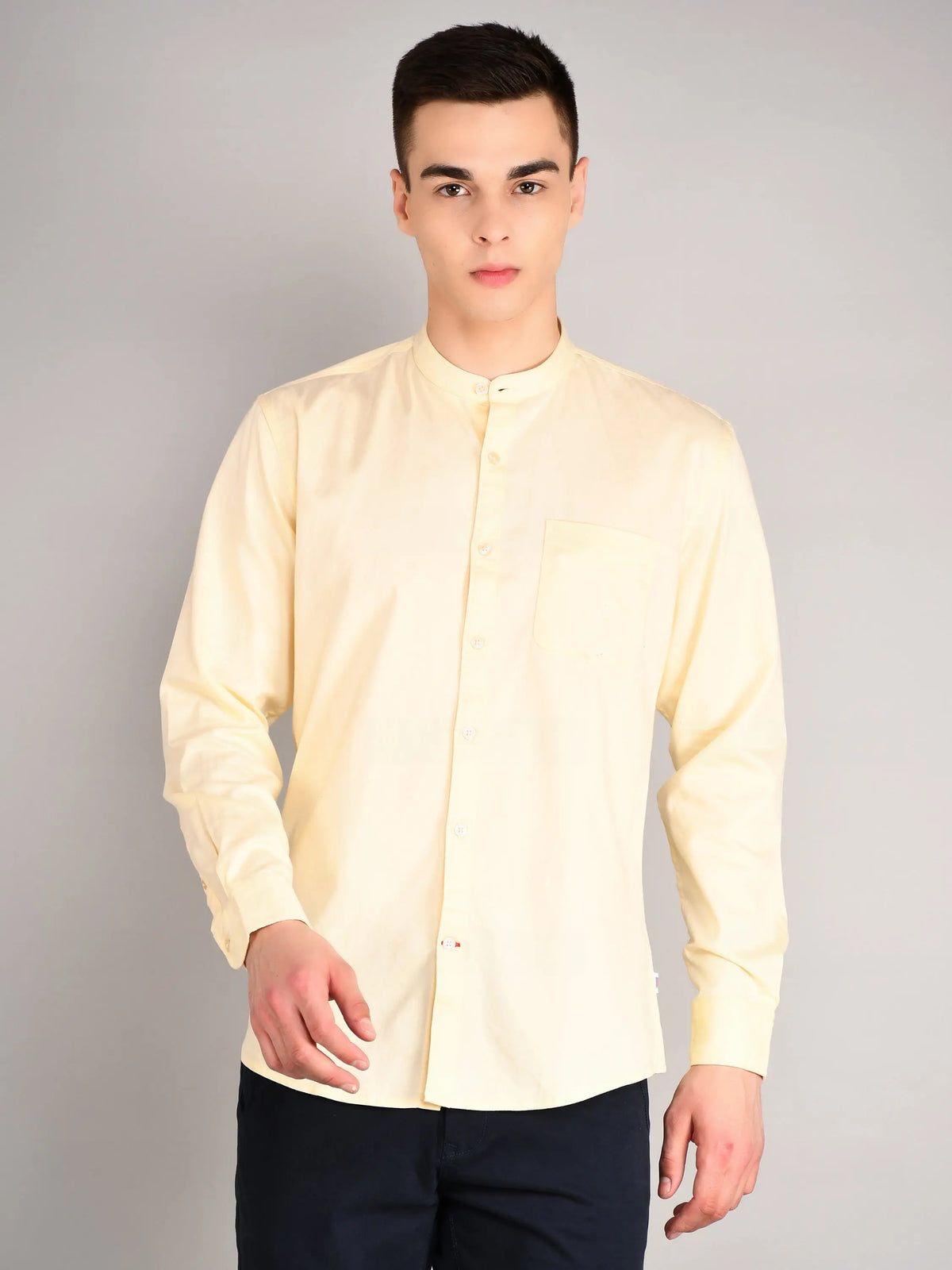 Yellow Printed Regular Fit Shirt TIM PARIS