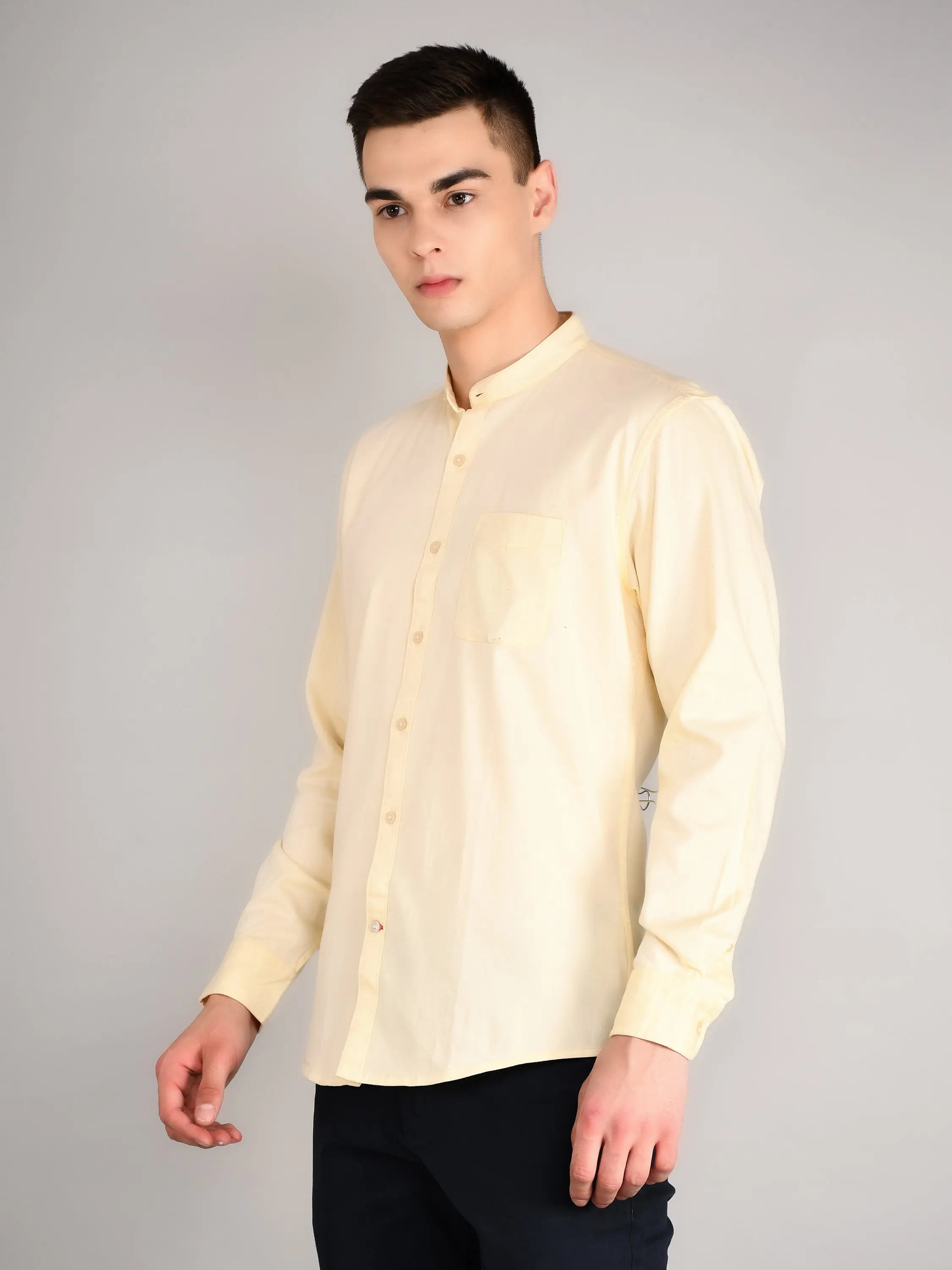Yellow Printed Regular Fit Shirt TIM PARIS