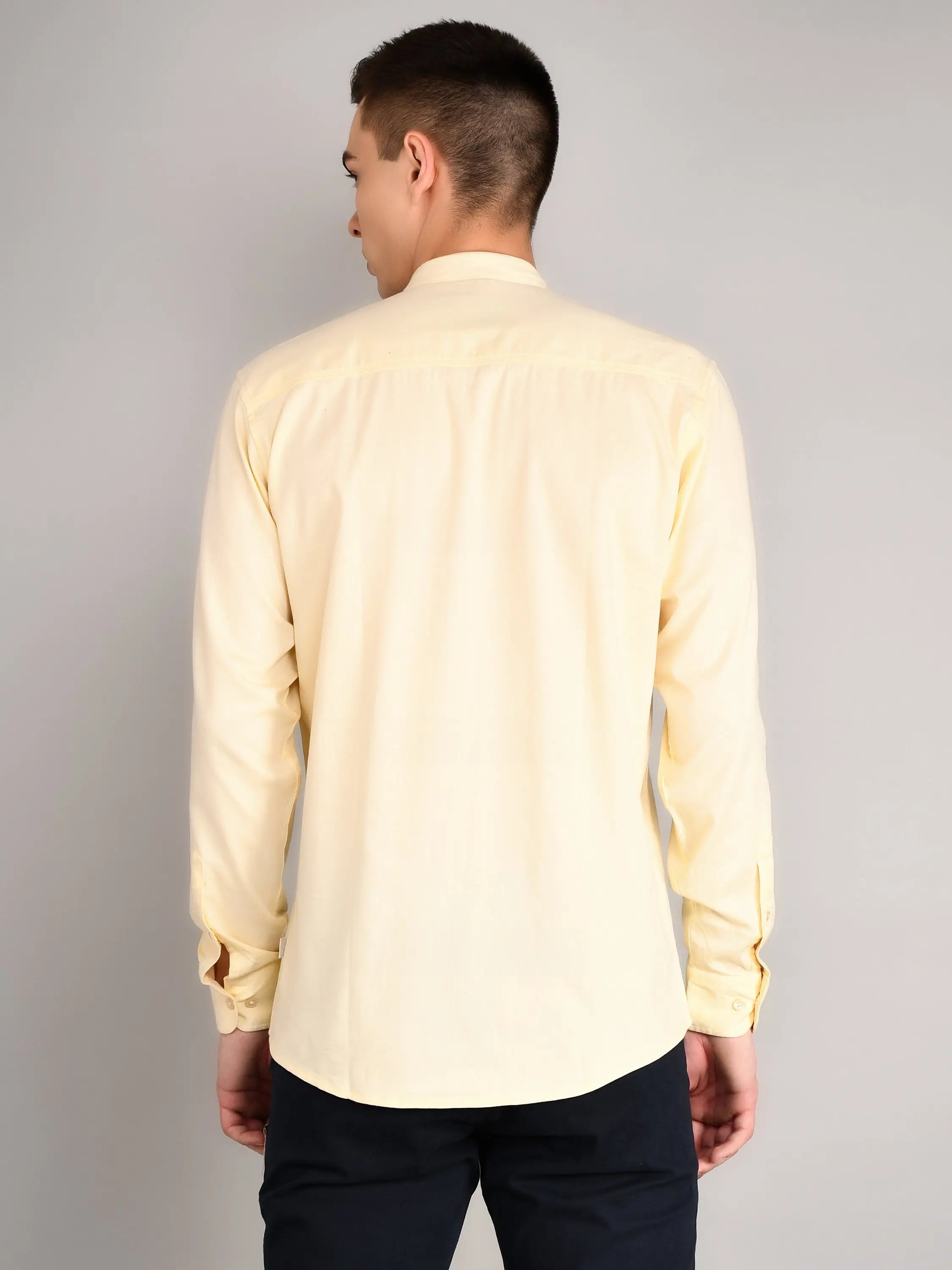 Yellow Printed Regular Fit Shirt TIM PARIS