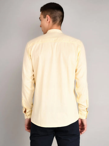 Yellow Printed Regular Fit Shirt TIM PARIS