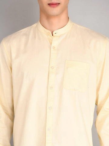 Yellow Printed Regular Fit Shirt TIM PARIS