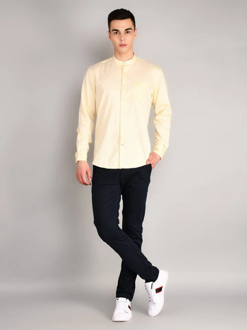 Yellow Printed Regular Fit Shirt TIM PARIS