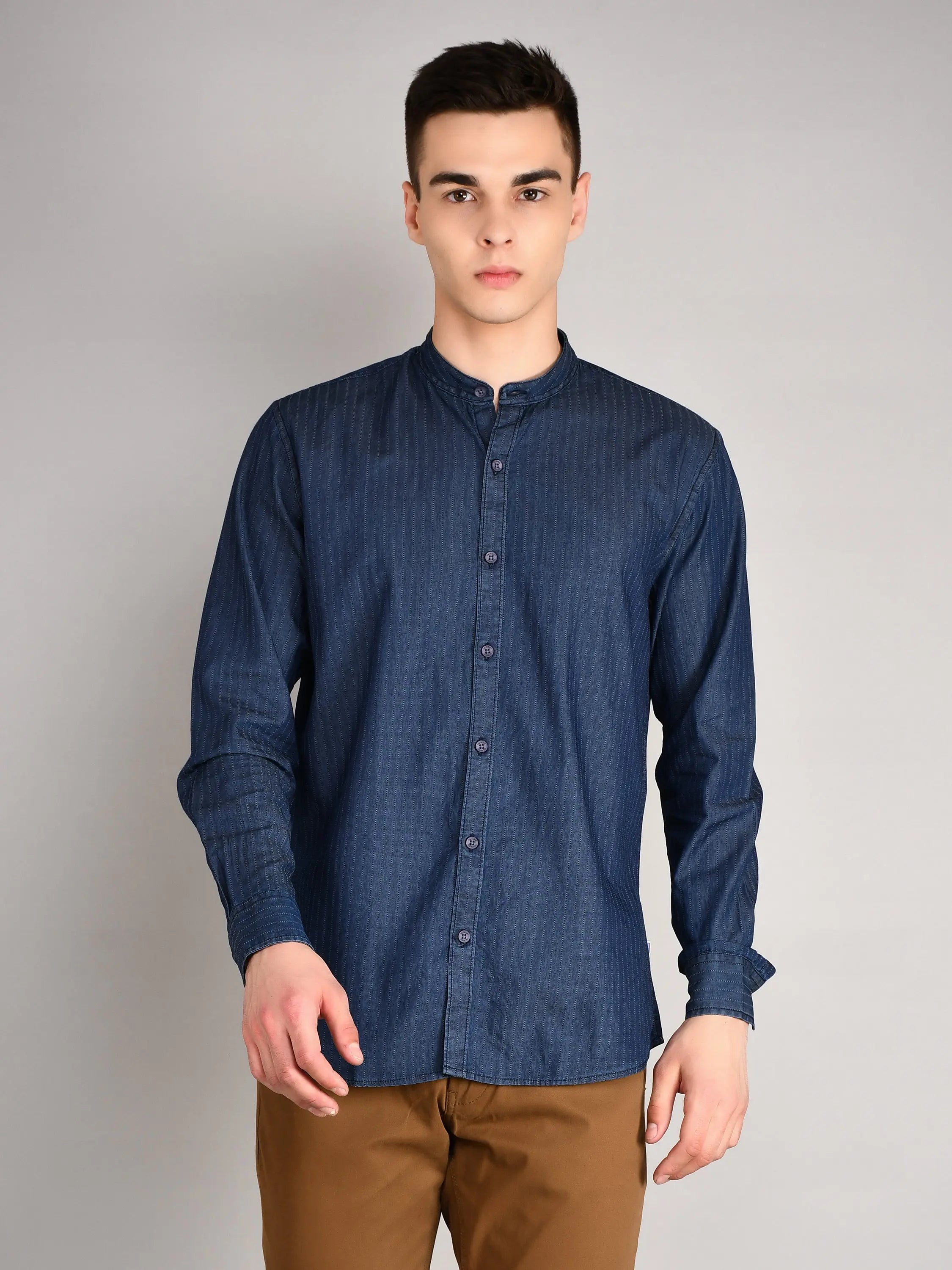 Dark Indigo Checkered Regular Fit Shirt TIM PARIS