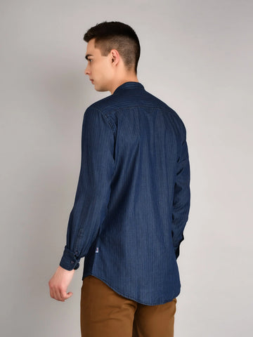 Dark Indigo Checkered Regular Fit Shirt TIM PARIS