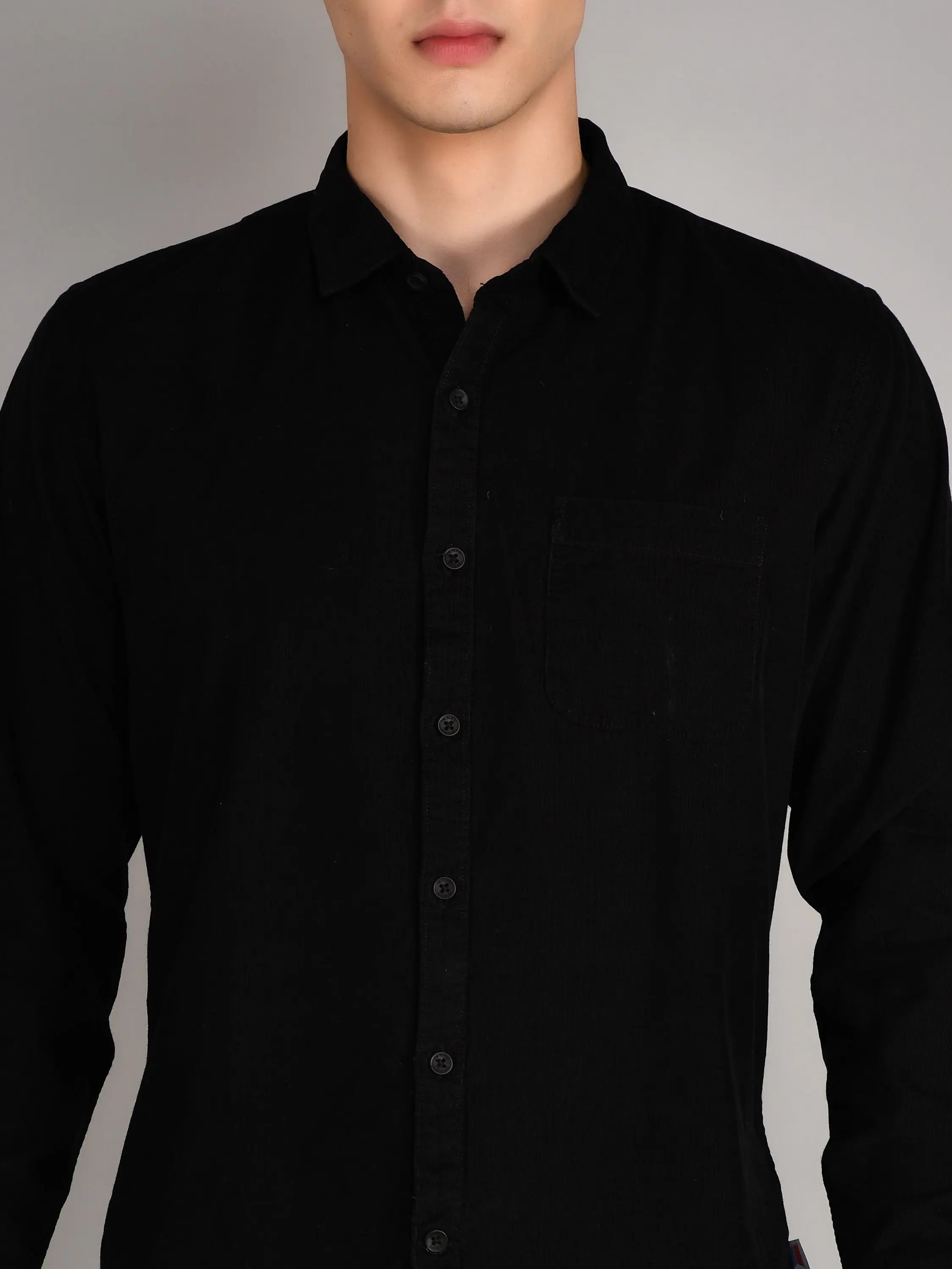 Black Solid Regular Fit Shirt TIM PARIS