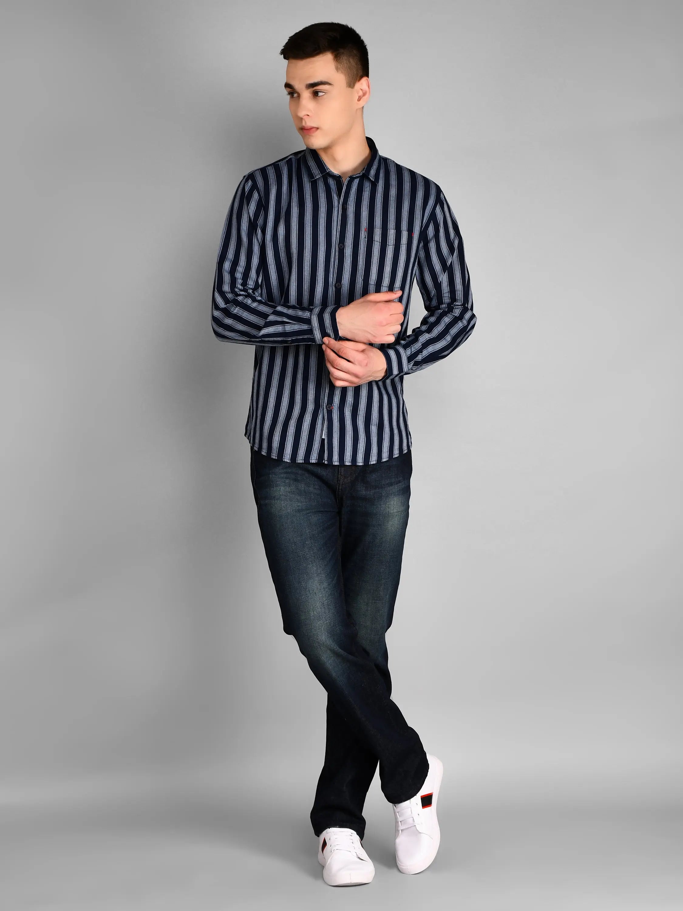 Raw Striped Regular Fit Shirt TIM PARIS