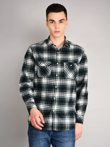 Dark Green Checkered Shirt Tim Paris