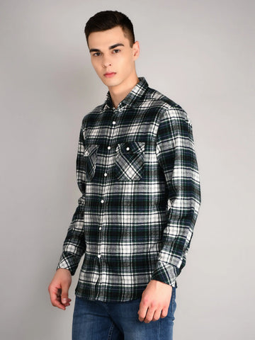 Dark Green Checkered Shirt Tim Paris