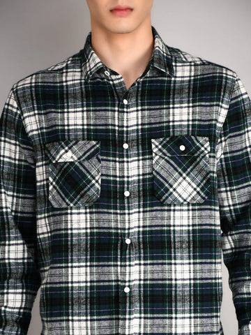 Dark Green Checkered Shirt Tim Paris