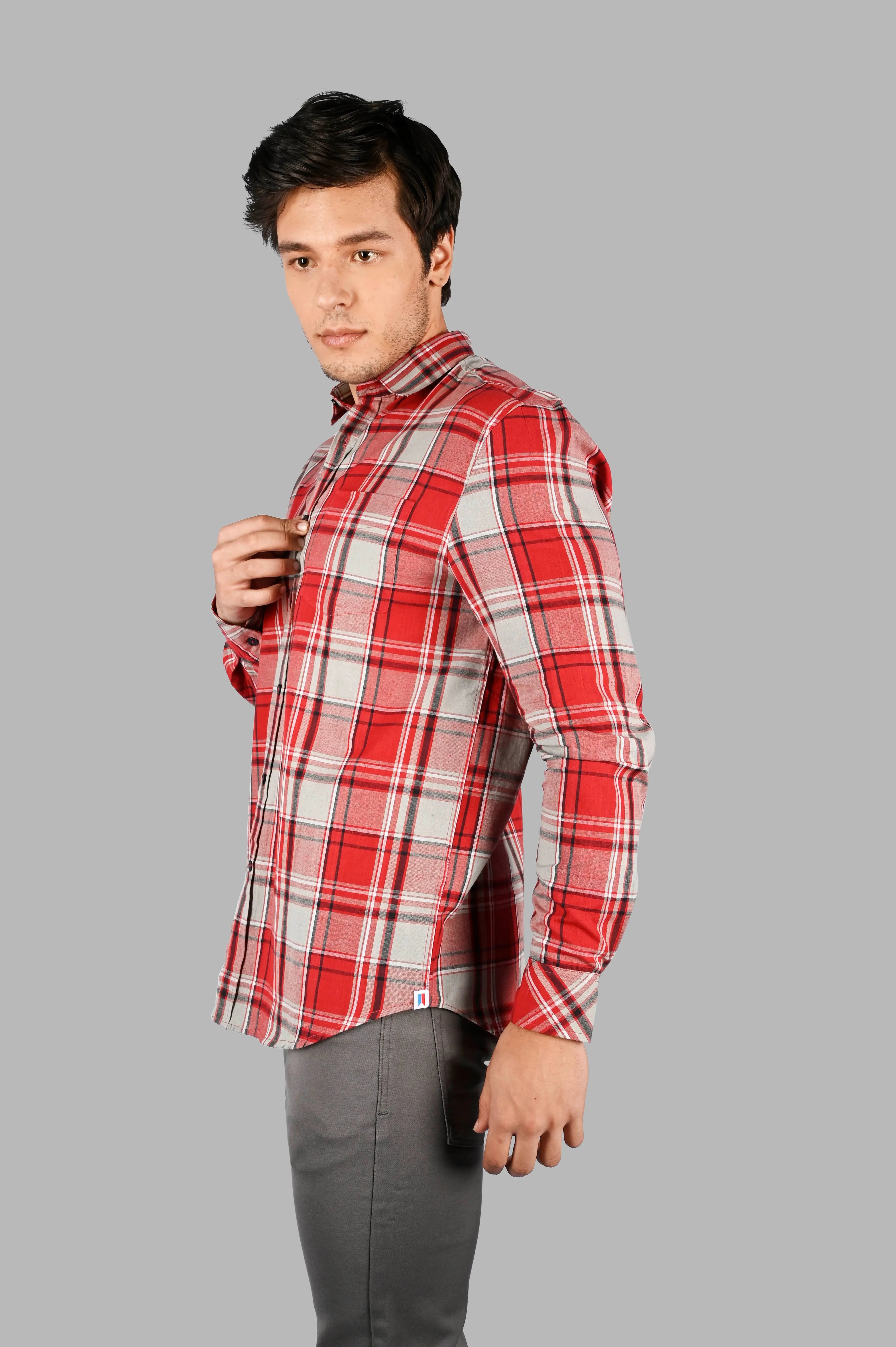 Green-White Checks Checkered Regular Fit Shirt TIM PARIS