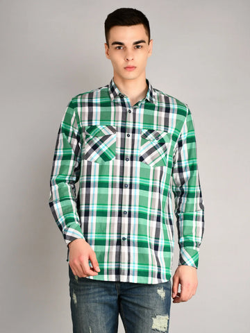 Green & White Checkered Shirt Tim Paris