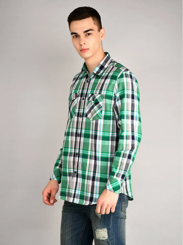 Green & White Checkered Shirt Tim Paris
