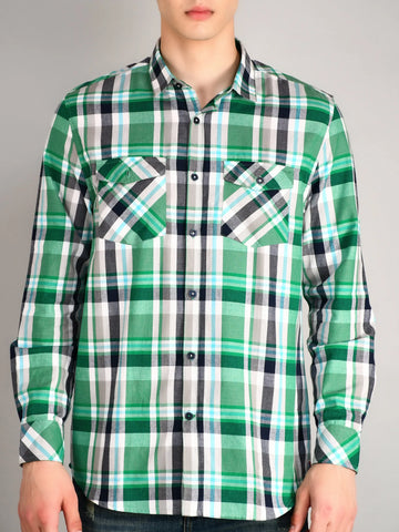 Green & White Checkered Shirt Tim Paris