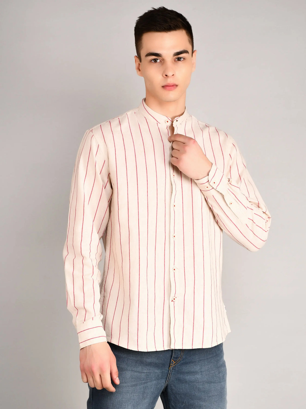 Red Striped Regular Fit Shirt TIM PARIS