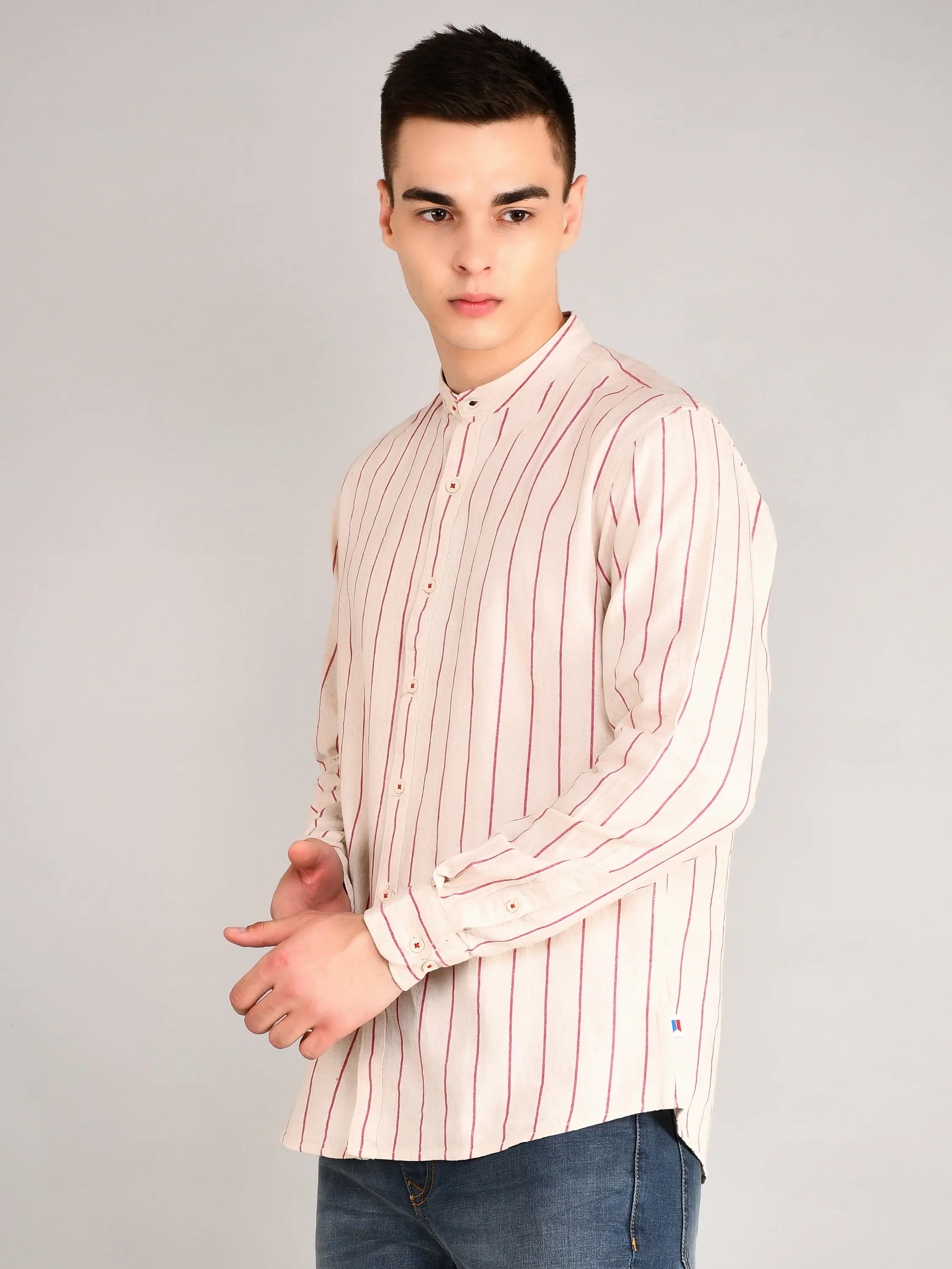 Red Striped Regular Fit Shirt TIM PARIS