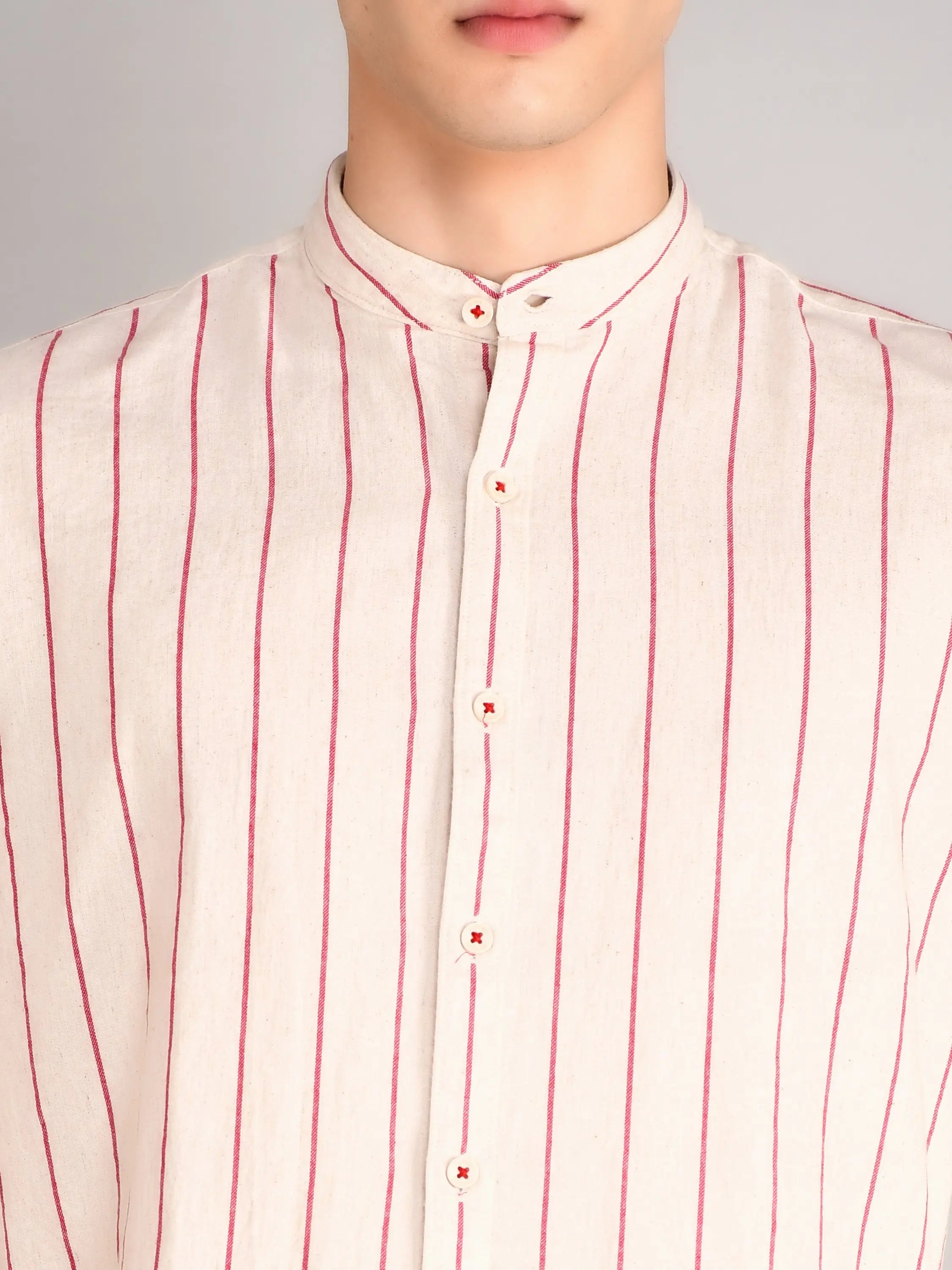 Red Striped Regular Fit Shirt TIM PARIS