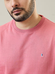 Pink Solid Regular Fit Sweatshirt