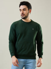 Green Moss Kangaroo Pocket Sweatshirt