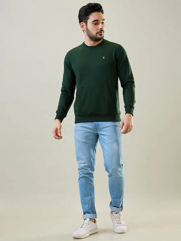 Green Moss Kangaroo Pocket Sweatshirt Tim Paris