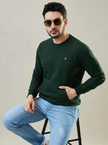 Green Moss Kangaroo Pocket Sweatshirt Tim Paris