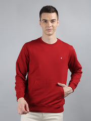 Red Sweatshirt with Kangaroo Pocket