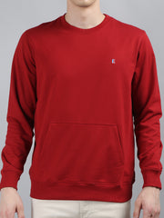 Red Sweatshirt with Kangaroo Pocket