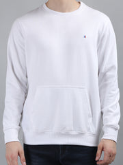 White Solid Sweatshirt