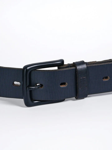 Navy Leather Belt Tim Paris