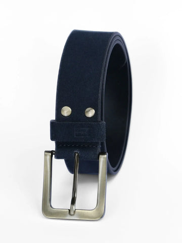 Navy Leather Belt Tim Paris