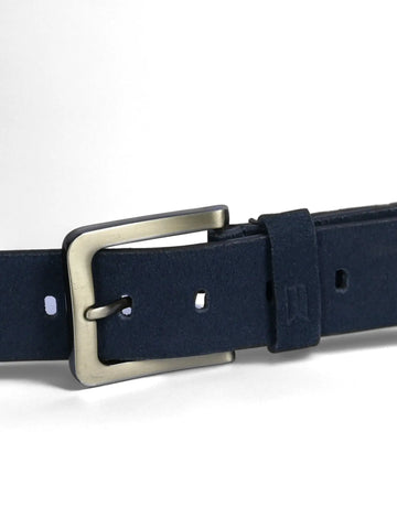 Navy Leather Belt Tim Paris