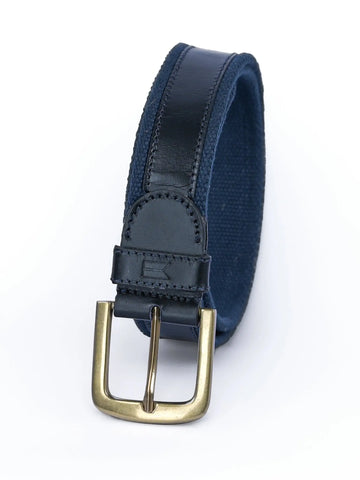 Navy Blue Leather Belt Tim Paris