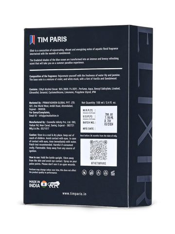 Elixir Aquatic Floral Perfume for Men Tim Paris