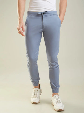 Sky Blue Regular Fit Jogger Tim Paris