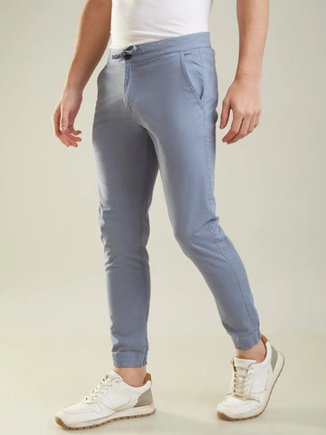 Sky Blue Regular Fit Jogger Tim Paris