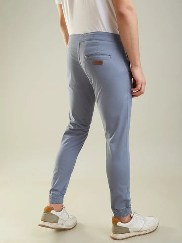Sky Blue Regular Fit Jogger Tim Paris