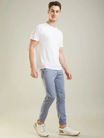 Sky Blue Regular Fit Jogger Tim Paris