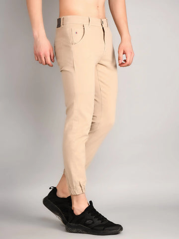 Moss Stone Solid Regular Fit Jogger TIM PARIS