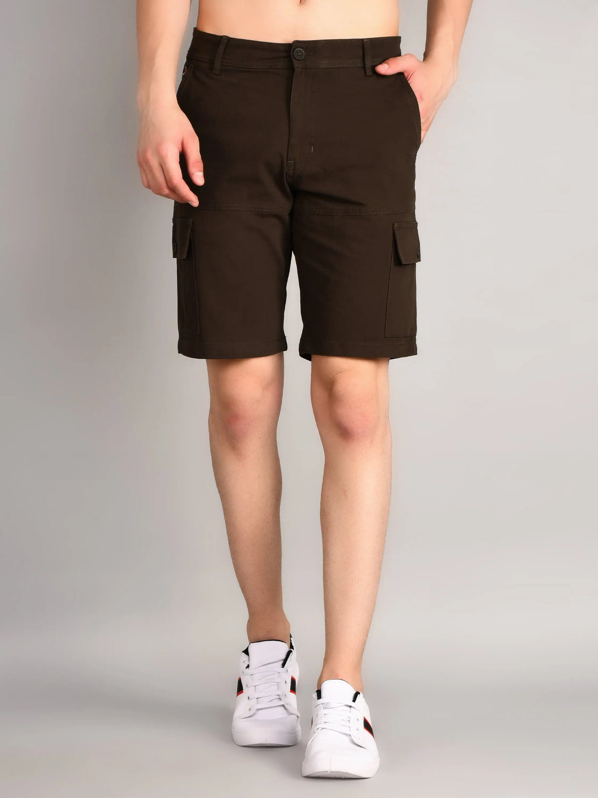 Olive Green Regular Fit Shorts TIM PARIS