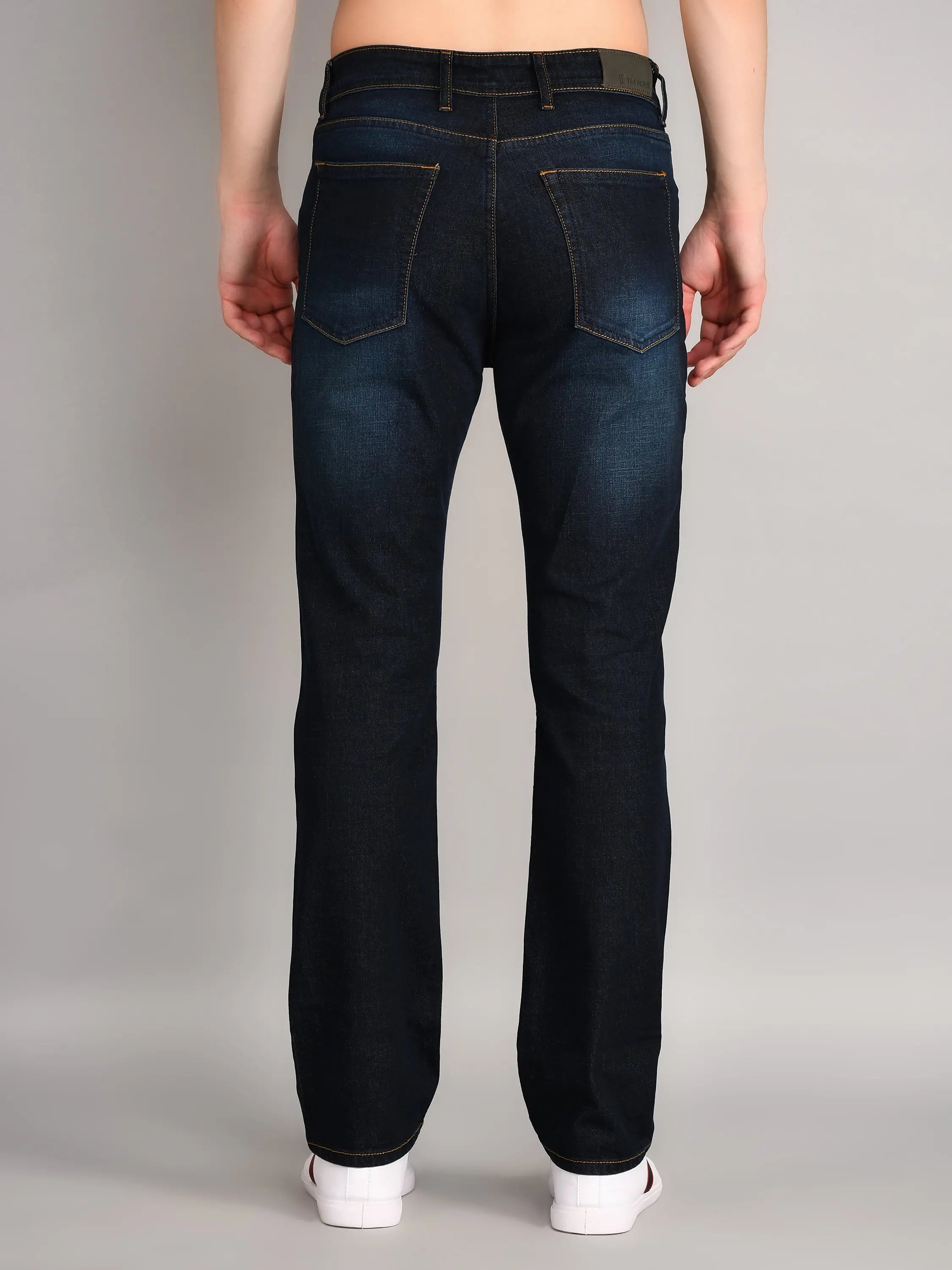 Navy Logan Straight Fit Denim Jeans Tim Paris