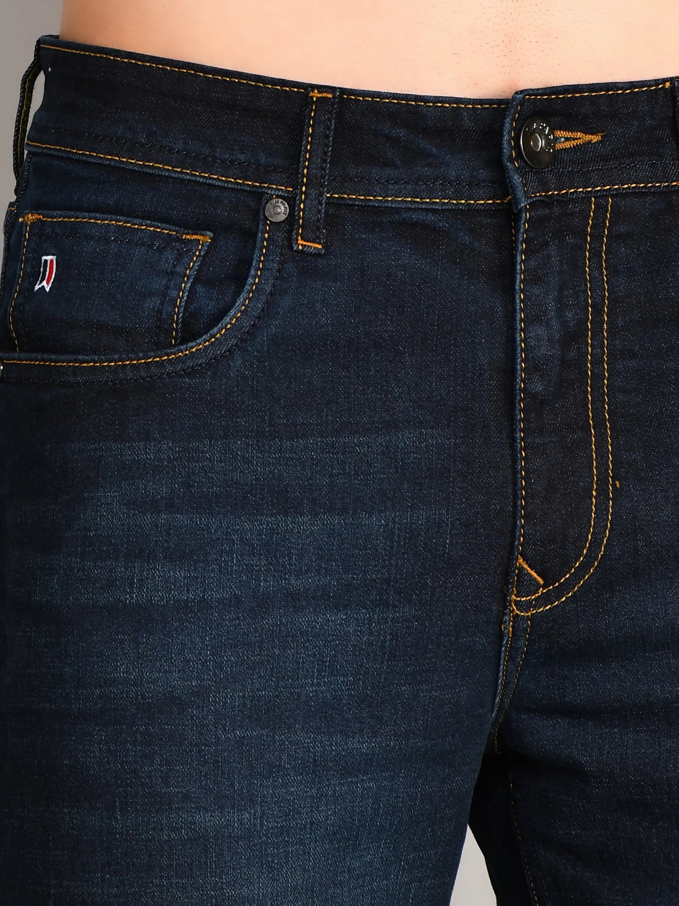Navy Logan Straight Fit Denim Jeans Tim Paris