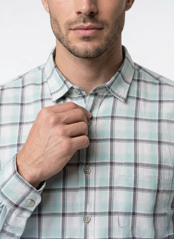 TEAL CHECKS SHIRT Tim Paris