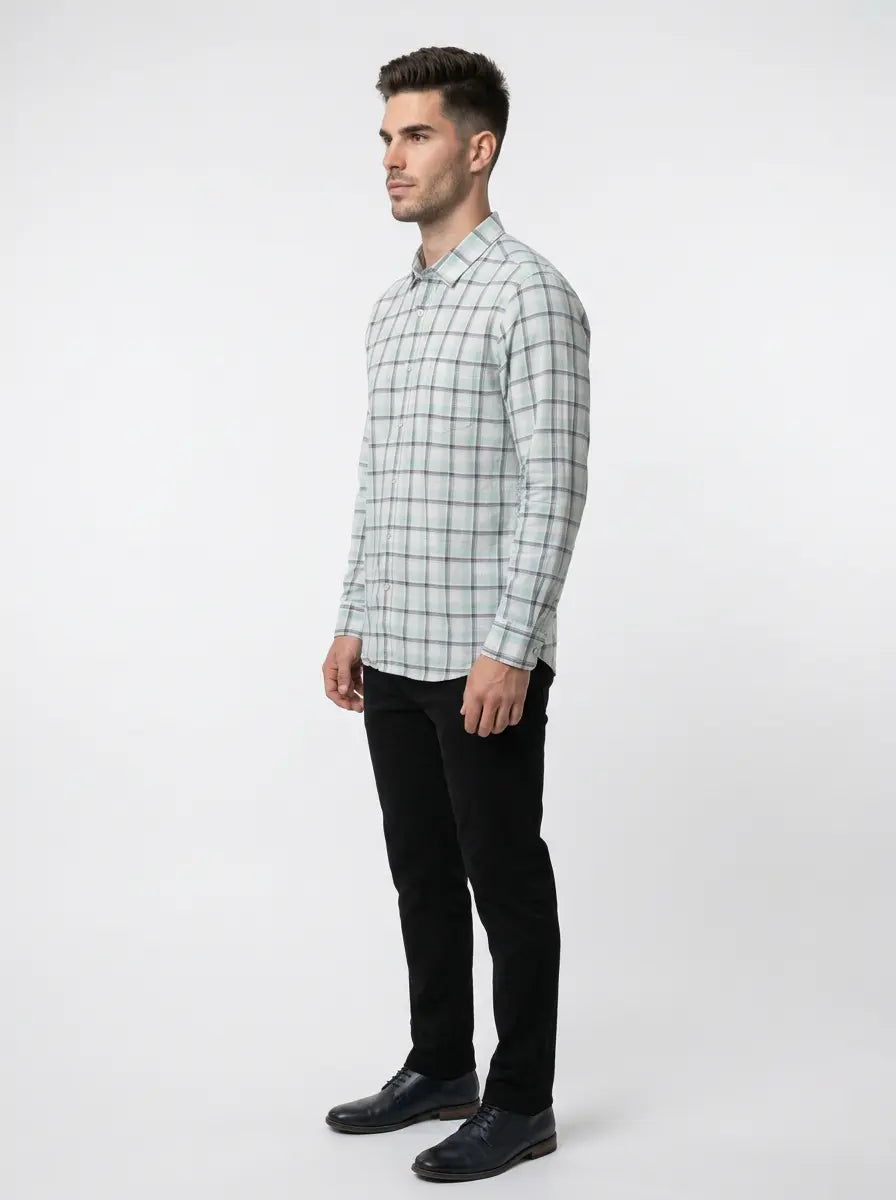TEAL CHECKS SHIRT Tim Paris