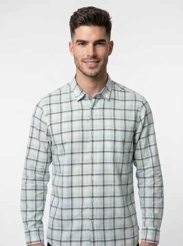 TEAL CHECKS SHIRT Tim Paris