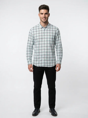 TEAL CHECKS SHIRT Tim Paris